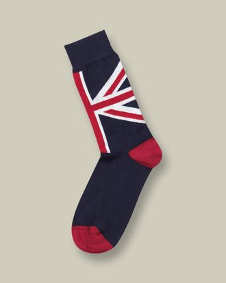 CHARLES TYRWHITT Union Jack Socks - Navy Size 10.5-13 by Charles Tyrwhitt