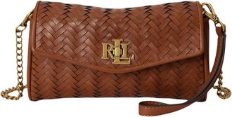Ralph Lauren Turn-Lock Wristlet Crossbody - Dames - Tassen - Bruin - Maat: ONE Size Katoen