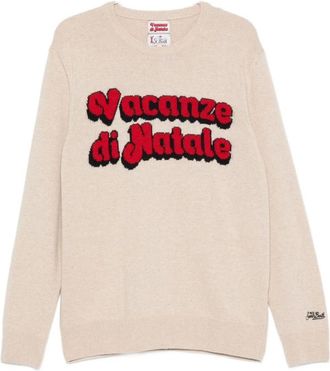 MC2 Saint Barth Heron Sweater - Heren - Ronde hals truien - Beige - L - Wol - Truien & Vesten