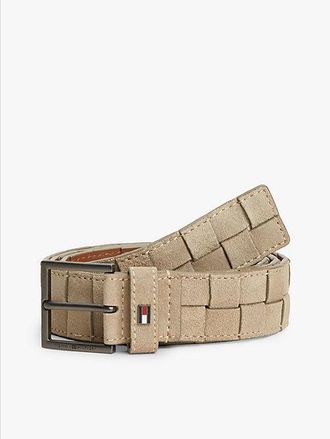 Tommy Hilfiger Enamel Flag Woven Suede Belt