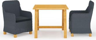 vidaXL Juego De Comedor Para Jard&iacute;n 3 Piezas Gris Oscuro Vidaxl