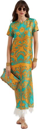 La DoubleJ Swing Jurk (Met Veren) - Dames - Maxi kleedjes - Veelkleurig - 2XS - Kleedjes