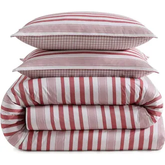 Tommy Hilfiger Mandalay Beach Stripe Comforter & Shams Set in Ivory/White/Red at Nordstrom, Size Full
