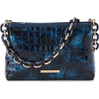 Brahmin Mod Lorelei Croc Embossed Leather Shoulder Bag in Ultramarine at Nordstrom