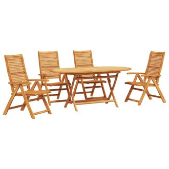 vidaXL Conjunto De Comedor De Jard&iacute;n 5 Pcs Marr&oacute;n Vidaxl