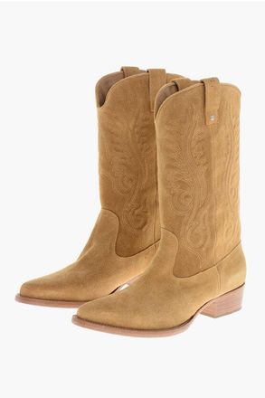 1989 STUDIO Solid Color Suede Western Boots size 40