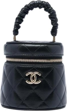 Chanel Pre-owned Mini Vanity Bag - Dames - Vintage Mini Tas - Zwart - ONE Size - Leer - Vintage