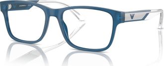 Emporio Armani 55mm Rectangle optical glasses in Blue at Nordstrom