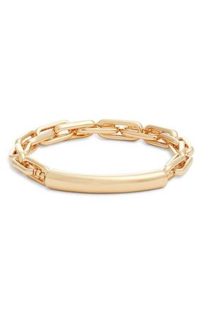 Nordstrom Hammered Tube Stretch Bracelet in Gold at Nordstrom