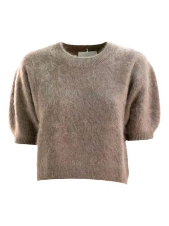 Lisa Yang T-shirt met pofmouwen - Bruin