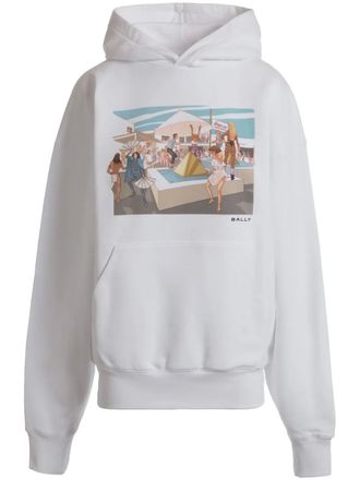 Bally x DJ Leo Mas Dancing Amnesia-print hoodie - women - Cotton - S - White