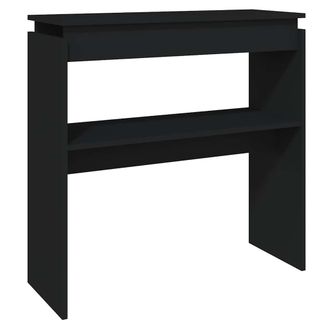 vidaXL Mesa Consola Madera Contrachapada Negro 80x30x80 Cm Vidaxl