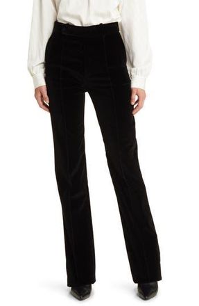 Frame Denim The Slim Stacked Velvet Trousers in Black at Nordstrom Rack, Size 8