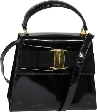 Ferragamo Pre-owned leren handtas - Dames - Vintage Handtas - Zwart - ONE Size - Leer - Vintage