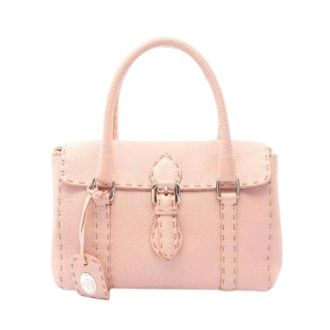 Fendi Pre-owned Handbags, female, Pink, Size: ONE SIZE Pre-owned Selleria Mini Linda Leather Handbag