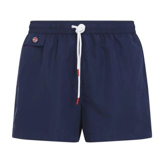 Kiton Beachwear, male, Blue, Size: 2XL Polyester Swim Shorts