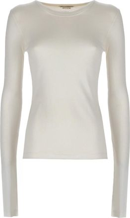 J.W.Anderson White Solid Round Neck T-Shirt