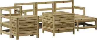 vidaXL Juego De Sof&aacute;s De Jard&iacute;n 7 Pzas Madera De Pino Impregnada Vidaxl