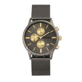 Breed Espinosa Chronograph Mesh-Bracelet Watch w/ Date in Gunmetal at Nordstrom