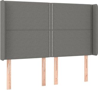 vidaXL Cabecero Con Led De Tela Gris Oscuro 147x16x118/128 Cm Vidaxl