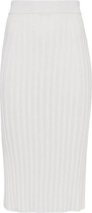 Joseph Satijnen Rib Rok - Dames - Midirokken - Wit - M - Satijn - Rokken