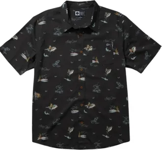 Salty Crew Mens Round Up Short Sleeve Woven Shirt In Black
