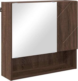 vidaXL Armario de espejo con puerta Marrón roble 59 x 17 x 55 cm vidaXL