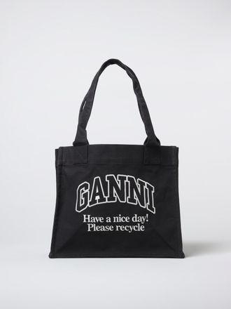 Ganni Borsa Ganni in canvas di cotone con logo ricamato