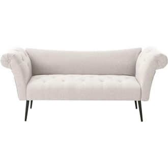 Beliani Beliani - Chaise Longue Doble Tapicer&iacute;a De Tela Acolchada Beige Claro Nantilly