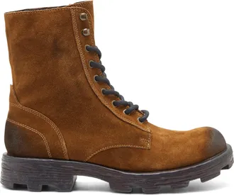 Diesel D-Hammer Bt - Combat boots in oiled suede - Boots - Man - Brown