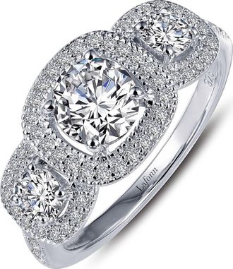 Lafonn Simulated Diamond Ring in Silver/Clear at Nordstrom Rack, Size 7