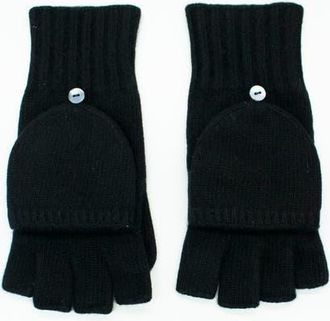 Portolano Cashmere flip top mitten gloves in Black at Nordstrom