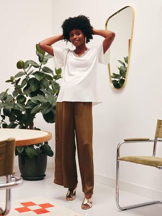 Vertbaudet Wendbare Umstandsbluse mit Spitze am Ausschnitt wollwei&szlig;