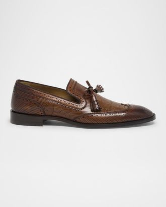 Christian Louboutin Men & apos;s Grave Patterned Leather Loafers