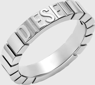 Diesel Stainless Steel Band Ring - Rings - Unisex - Silver