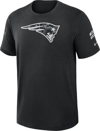 Nike New England Patriots Salute to Service Slub Nike Mens Dri-FIT NFL T-Shirt in Black | 034900AA2L-AEG