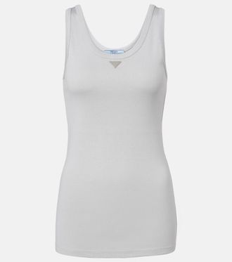 Prada Ribbed-knit cotton tank top