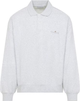 Carhartt Work in Progress WIP Label Polo Sweat - Heren - Sweatshirts - Grijs - S - Katoen - Hoodies & sweatvesten