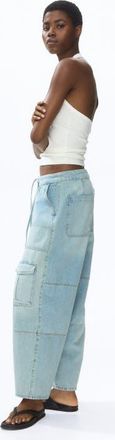 H&M Barrel Regular Waist Ankle Jeans in Light Denim Blue at Nordstrom, Size 10