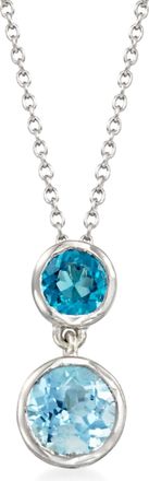 Ross-Simons London and Sky Blue Topaz Pendant Necklace in Sterling Silver
