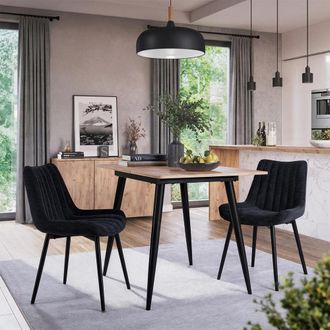 Vicco Silla De Comedor Ravlo, Negro, 51 X 57 Cm Lote De 2, Vicco