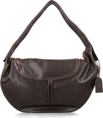 Low Classic Brown Cow Leather Hobo Bag