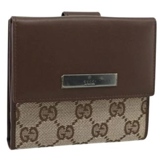 Gucci Pre-owned Wallets, female, Beige, Size: ONE SIZE Pre-owned Vintage Canvas Wallet
