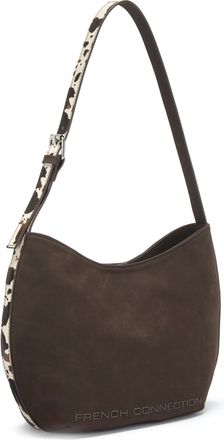 French Connection Schultertasche FRENCH CONNECTION, Damen, Gr. B/H/T: 30cm x 25cm x 9cm, braun, Lederimitat, unifarben, Taschen Schultertasche, Henkeltasche, Handtasche