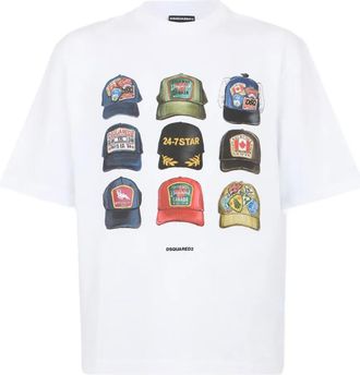 Dsquared2 T-shirt girocollo con stampa logo - Bianco