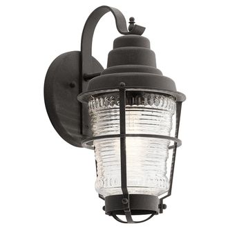 Netlighting Kichler Chance Harbor Outdoor 1 Light Wall Lantern Weathered Zinc IP44 in Grey