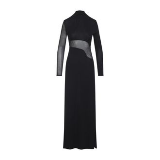 Alaia Black Bodycon Viscose Long Dress