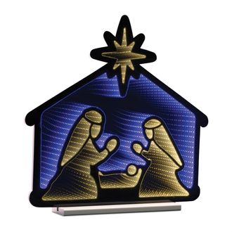 Melrose International Nativity Scene Ekkolight 24.5H - Blue, White
