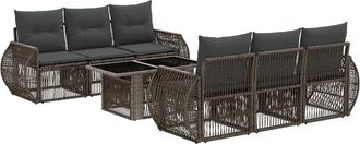 vidaXL Conjunto De Sof&aacute;s De Jard&iacute;n 7 Uds. Gris Y Gris Oscuro Vidaxl