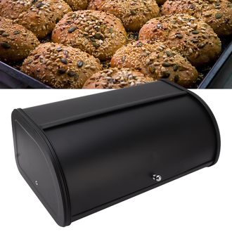 Infinite Schwarzer Brotkasten Aus Metall - Gro&szlig;er Aufbewahrungsbeh&auml;lter Zur Frischhaltung Von Brot Und Geb&auml;ck Auf Tisch/k&uuml;che